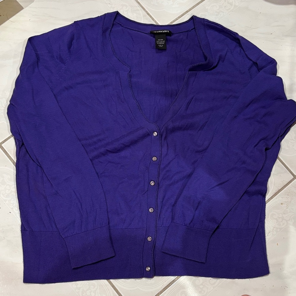 Lane Bryant Deep Purple Cardigan Sweater